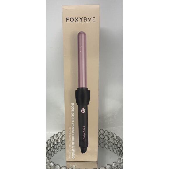 FOXYBAE 25mm Black Curling Wand with Rose Gold Barrel - New with box. - Picture 1 of 5